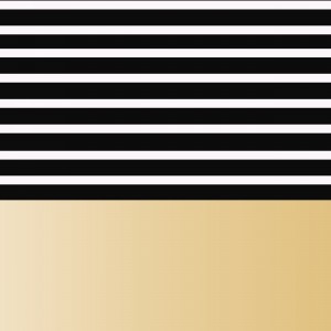Black & White Stripes with Light Gold Patch